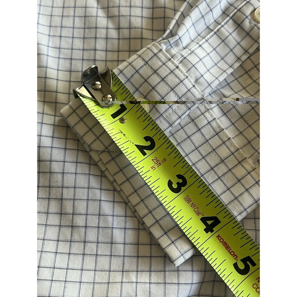 Banana‎ Republic Men's Sz M Slim Fit Non Iron Dress Shirt Blue Box Plaid Cotton